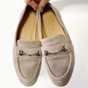 Franco Sarto Taupe Leather Porter Professional Work Loafers